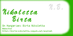 nikoletta birta business card